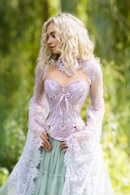 Corset overbust lilac & gold