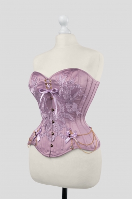 Corset overbust lilac & gold
