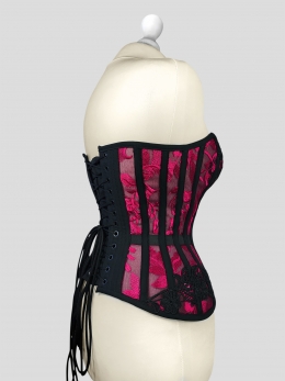 Corset overbust raspberry lace
